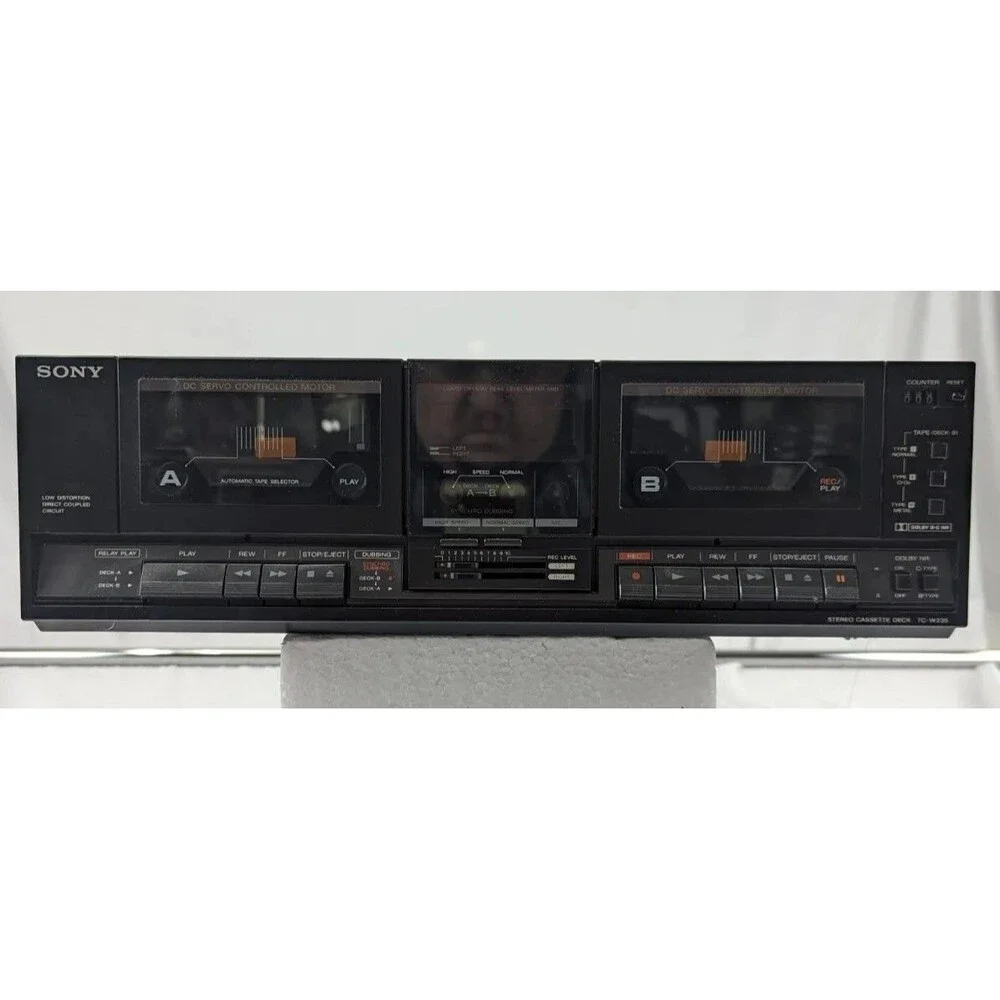 Sony TC-W235 Dual Cassette Deck Vintage '80s No Power Cord Missing Ribbon